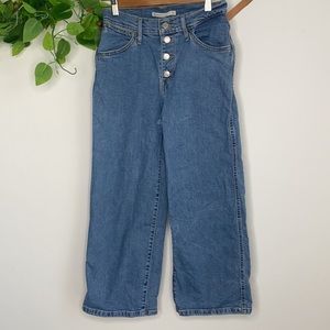 Levis mile high wide leg crop jeans